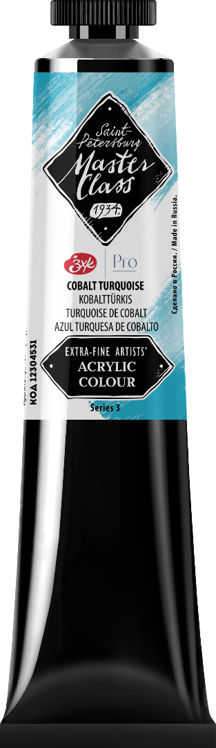 Acrylic colour Master Class, Cobalt Turquoise, tube. № 531